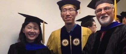 Dr. Peizhe Sun graduation with both advisors (May, 2014)